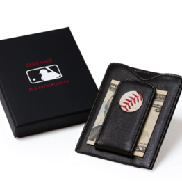 Tokens & Icons Game Used Money Clip Wallet- Mets