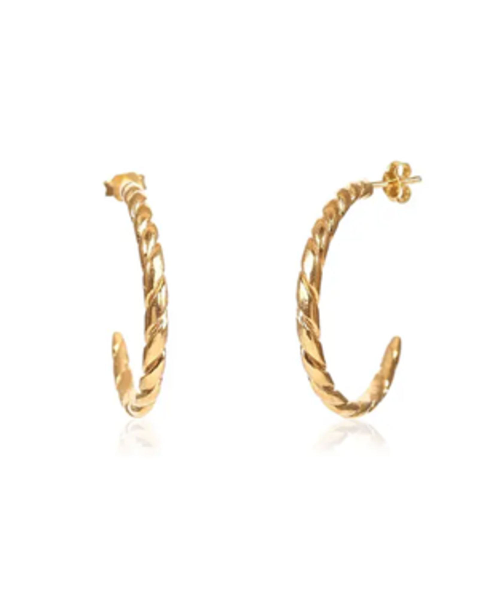 Chakarr Jewelry Gold Braided Hoops