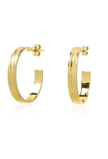 Chakarr Jewelry Gold Linear Hoops