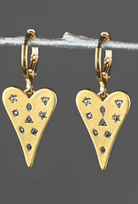 kbd Brass Heart With Stones Earrings