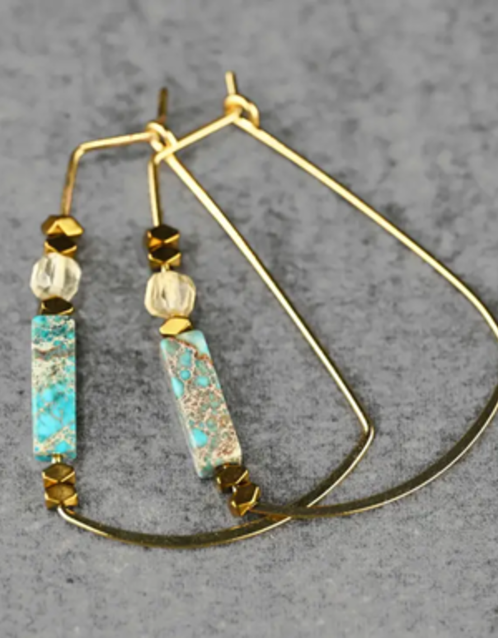 KBD Studio Trapezoid with Semi Precious Earrings