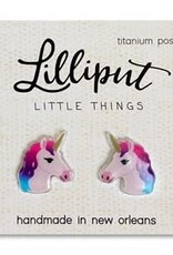 Lilliput Rainbow Unicorn Earrings- Pink