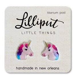 Lilliput Rainbow Unicorn Earrings- Pink