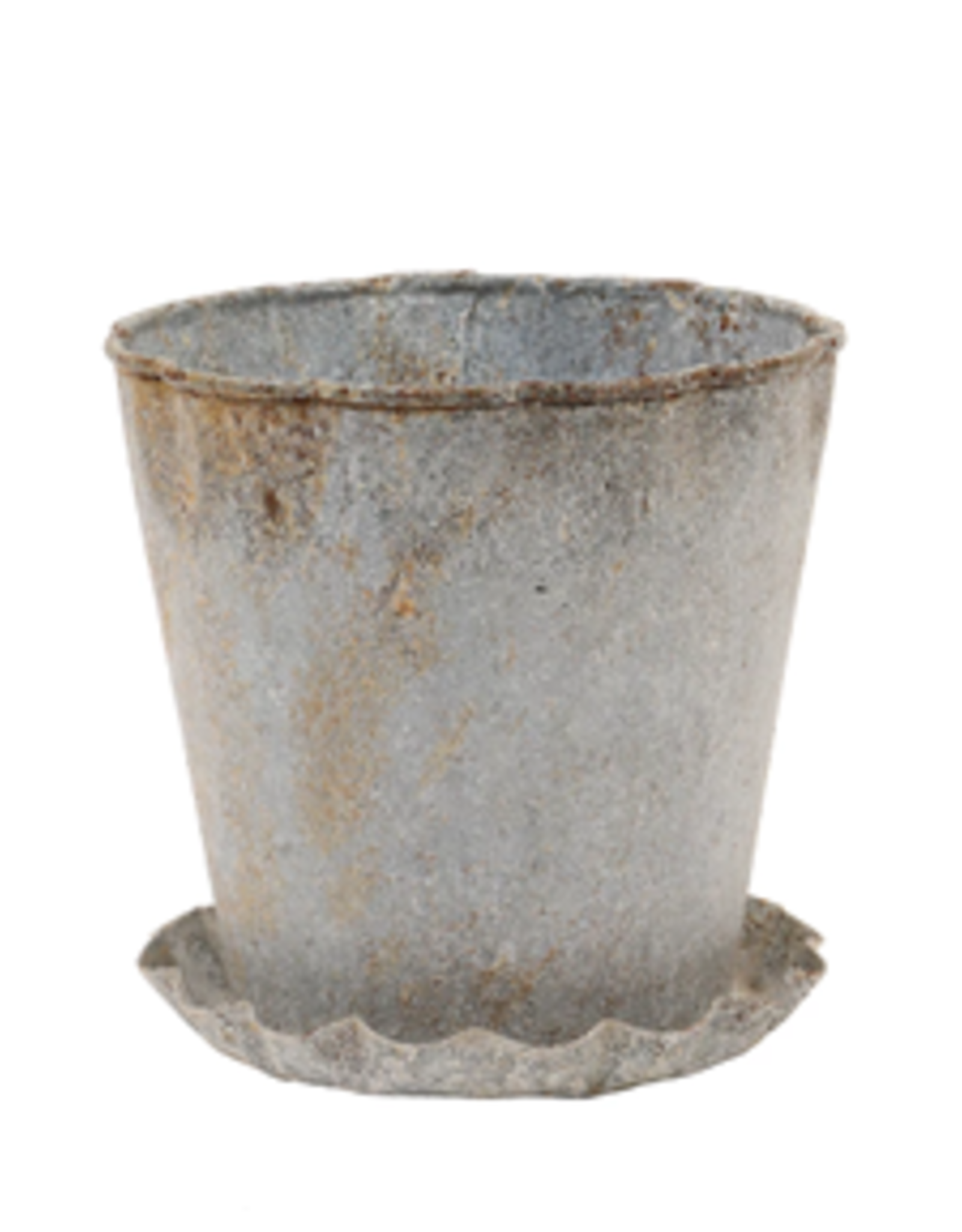 Creative Co-Op 5" H Metal Planter With Saucer