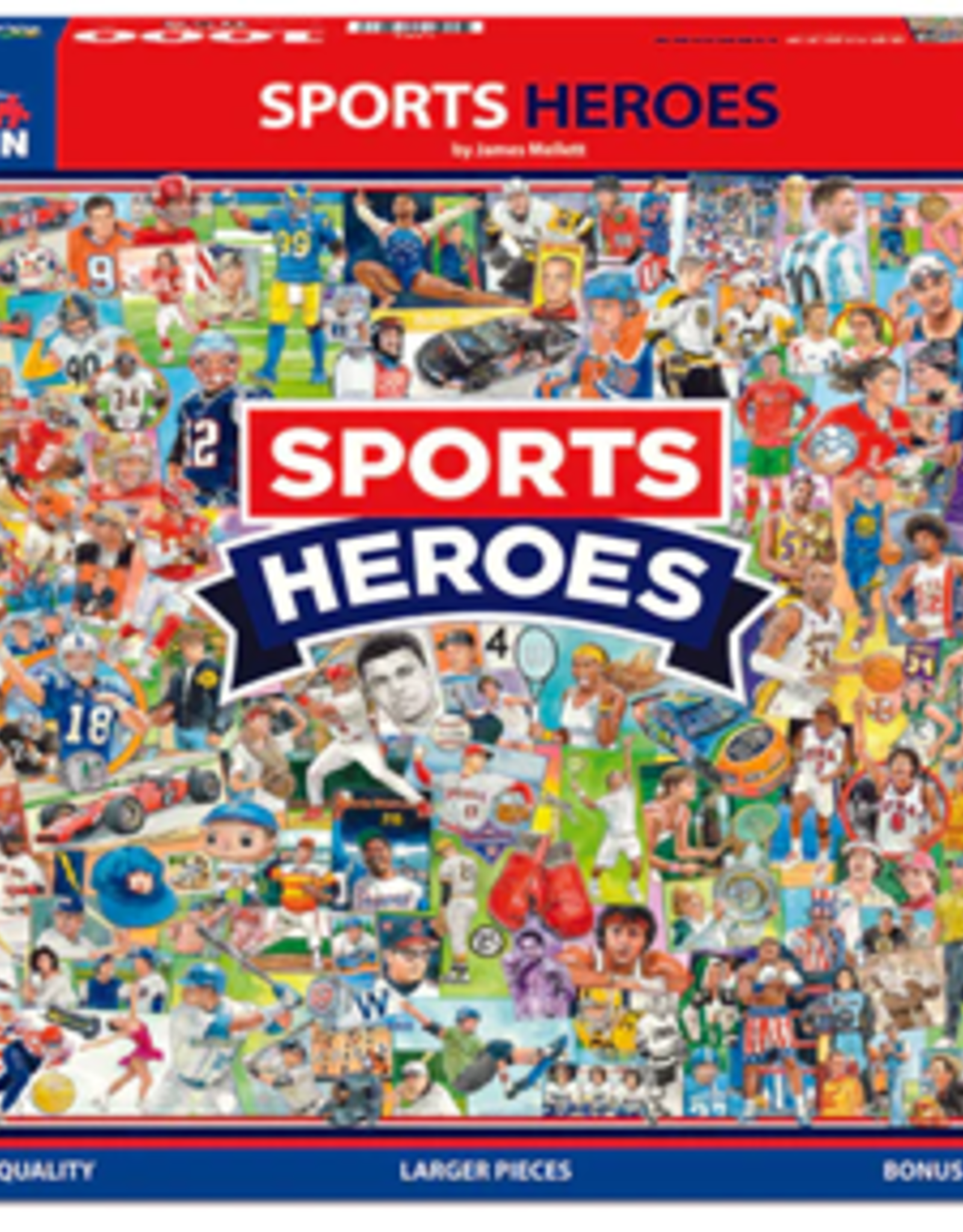 White Mountain Puzzles Sports Heroes- 1000 pc Puzzle