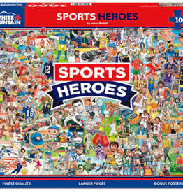 White Mountain Puzzles Sports Heroes- 1000 pc Puzzle