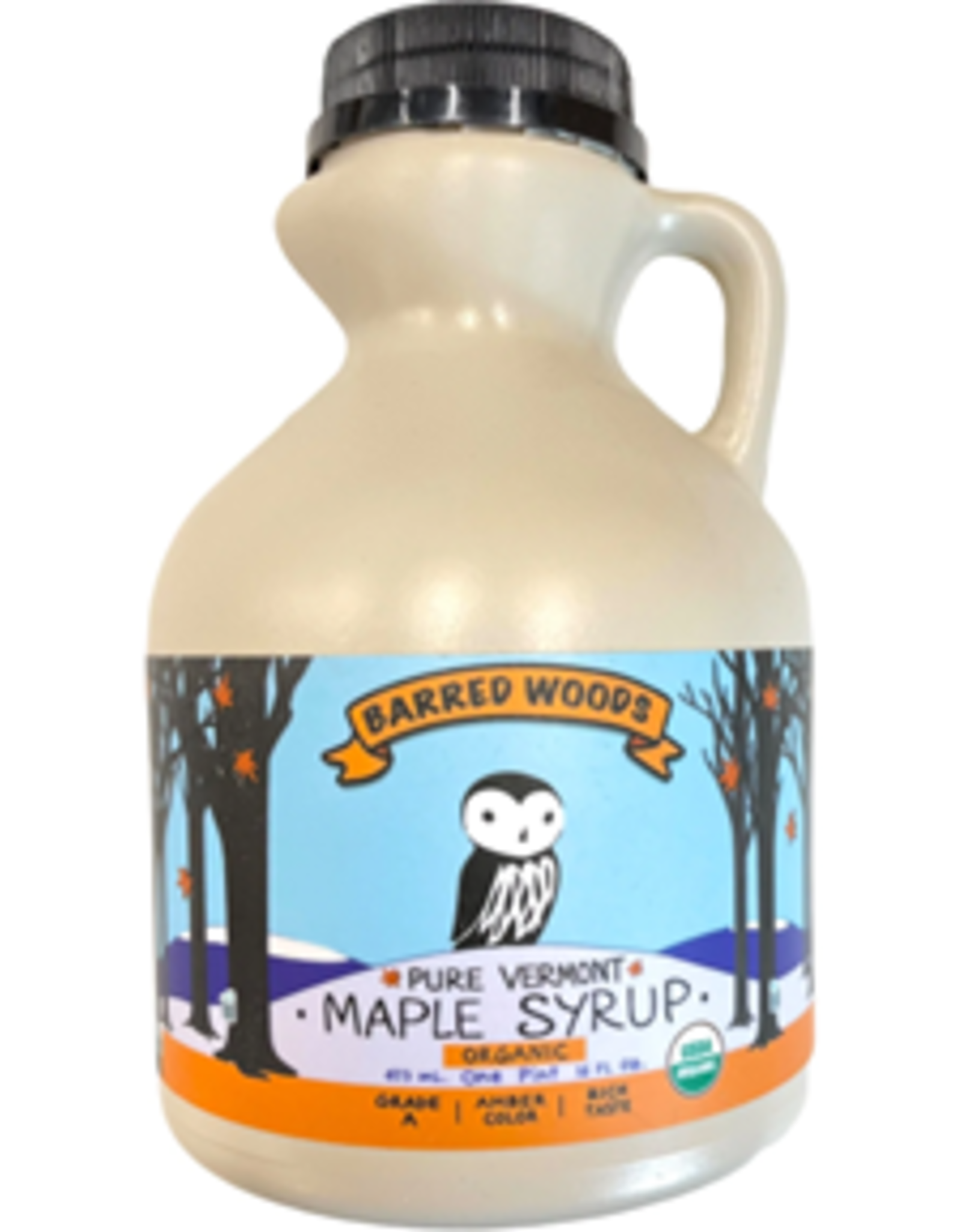Barred Woods Organic Vermont Maple Syrup 16 oz
