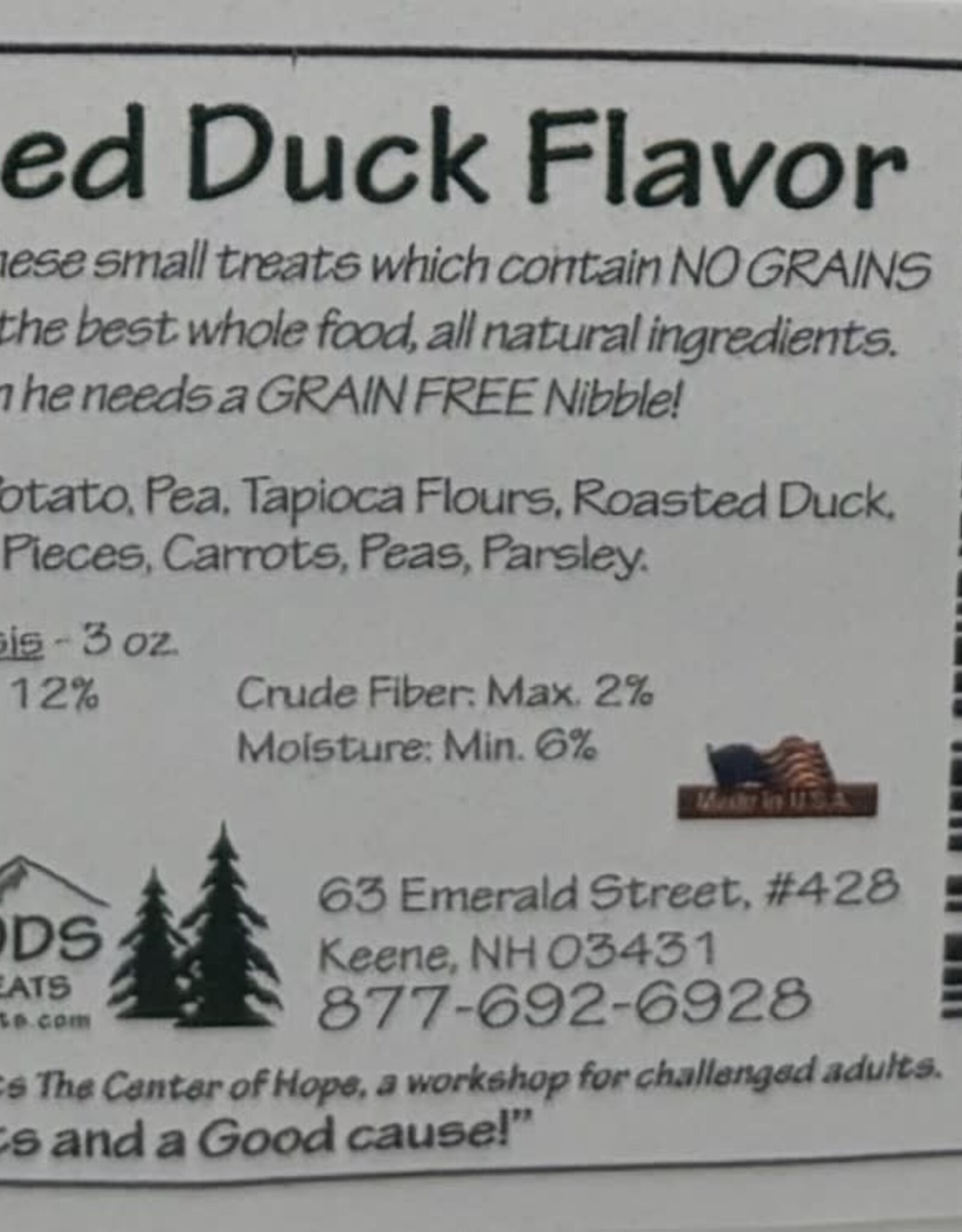 North Woods Animal Treats Grain Free Roasted Duck Nibbles 3 oz
