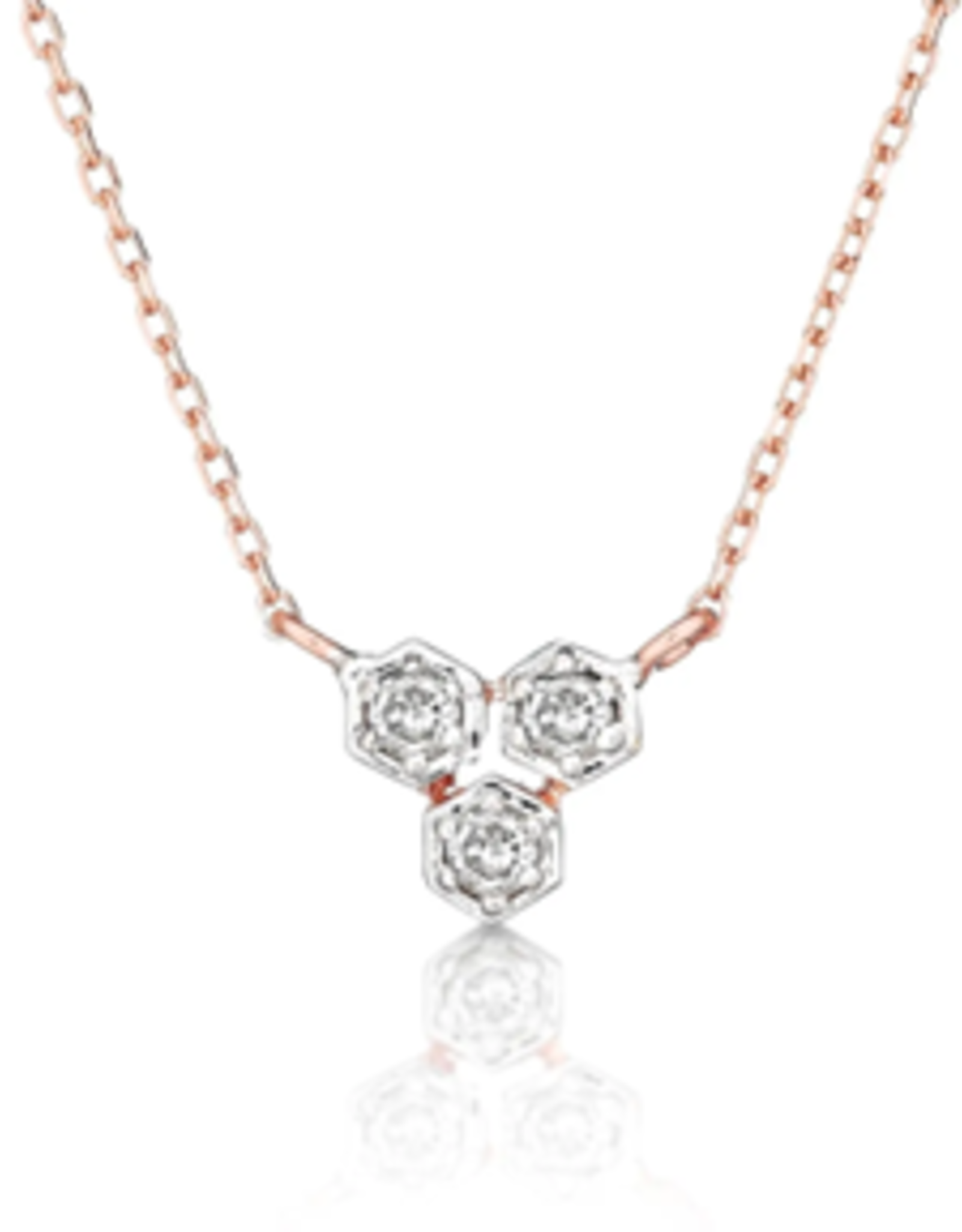 3 Bezel Set Dia .06 CT Necklace - DIA3