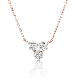 3 Bezel Set Dia .06 CT Necklace - DIA3