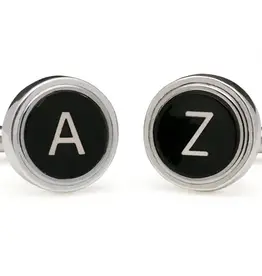 Tokens & Icons Vintage Typewriter Cuff Links- A-Z