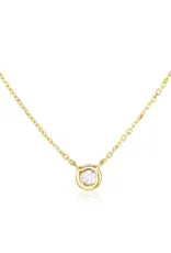 Alef Bet By Paula Solitaire .05 CT Diamond 14K Necklace