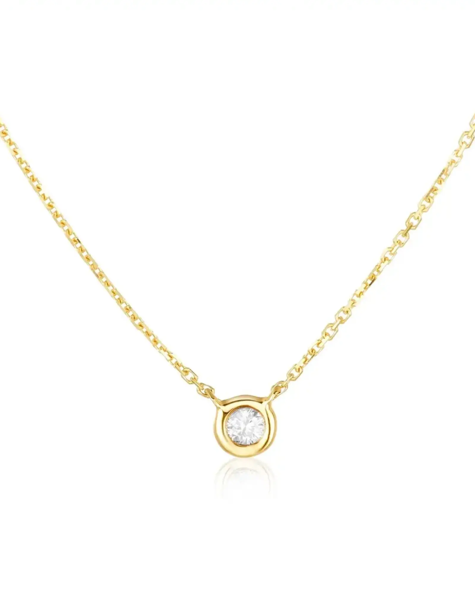 Alef Bet By Paula Solitaire .05 CT Diamond 14K Necklace