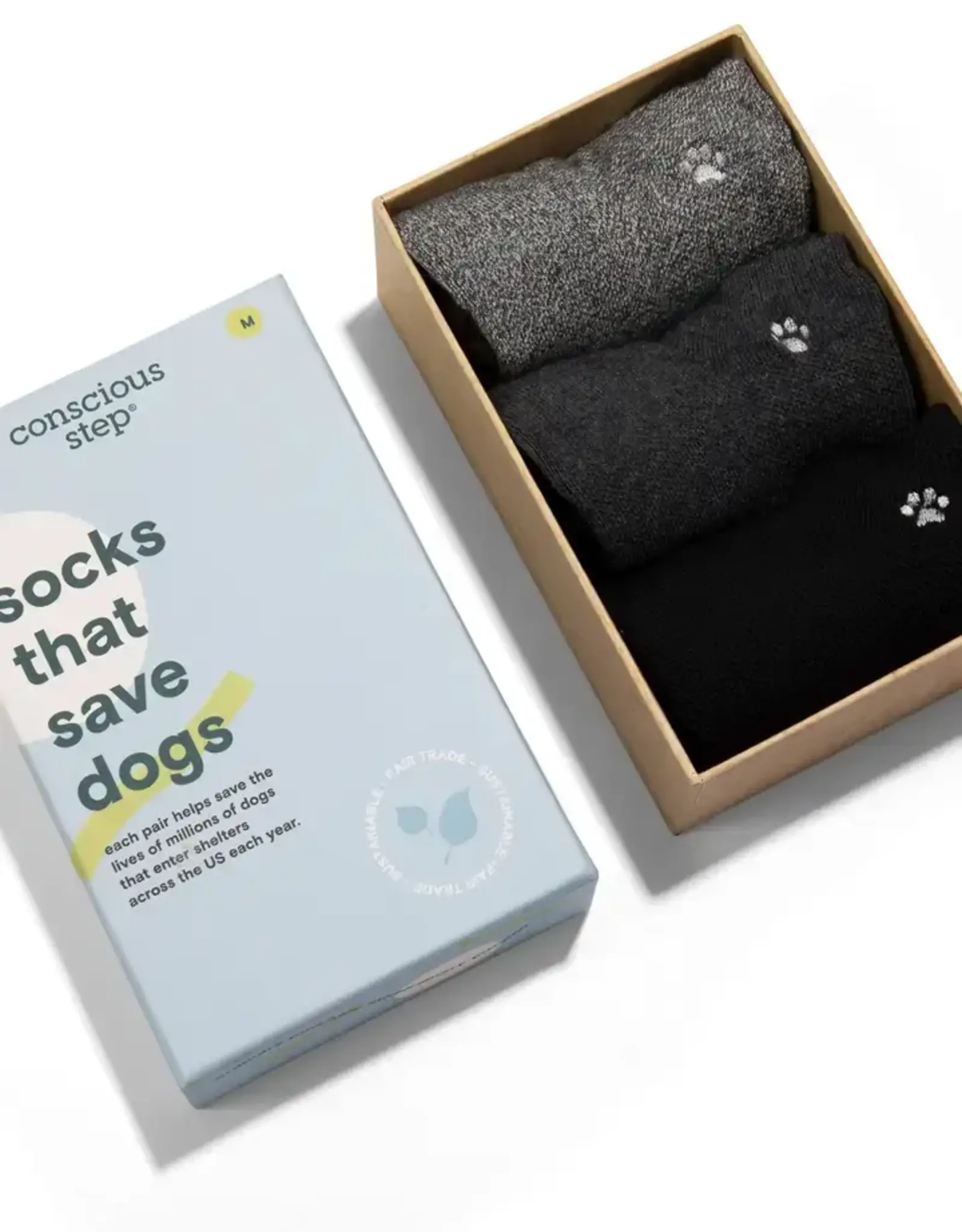 Conscious Step Boxed Set - Ankle Socks That Save Dogs- Medium