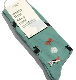Conscious Step Socks That Save Cats Teal- Medium