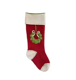 Melange Collection Wreath Stocking, 18"
