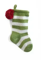 Melange Collection Mini Stripe Stocking, Green  7"
