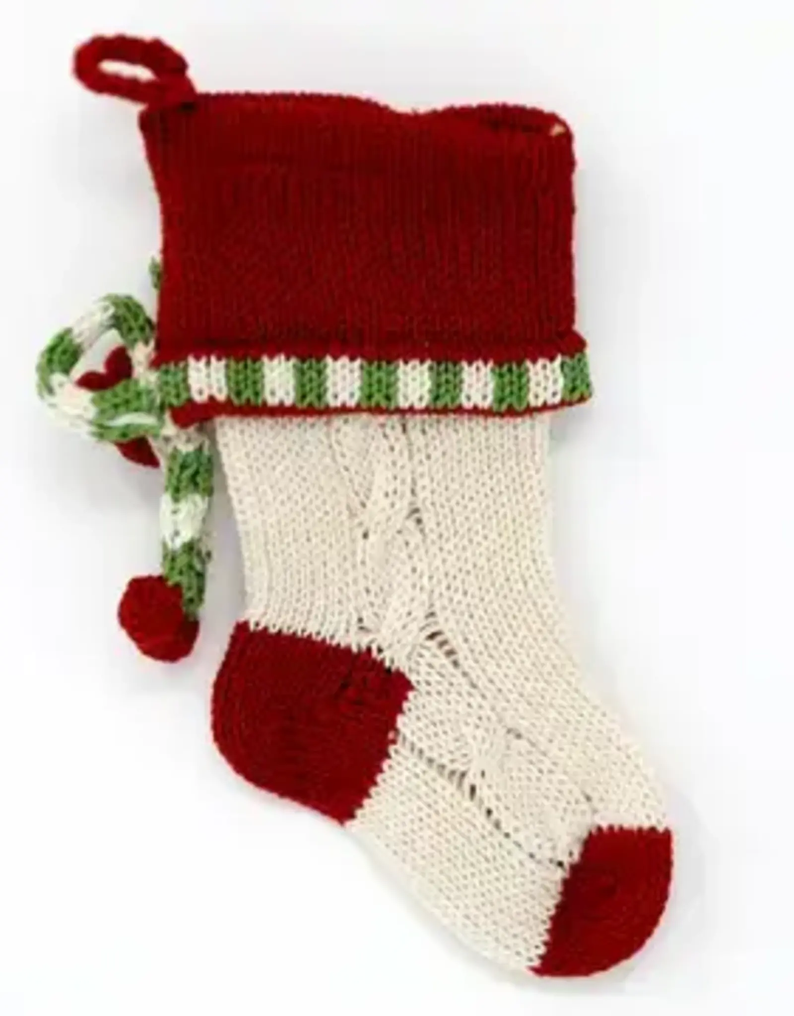 Melange Collection Mini Cable Bow Stocking, 7"