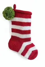 Melange Collection Mini Stripe Stocking, Red 7"