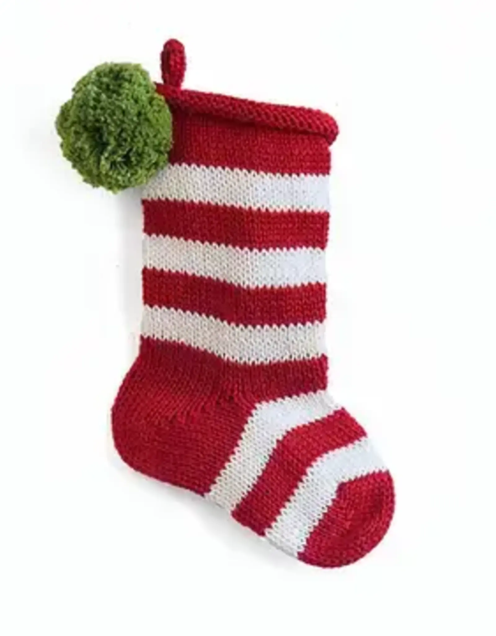 Melange Collection Mini Stripe Stocking, Red 7"