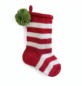 Melange Collection Mini Stripe Stocking, Red 7"