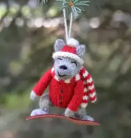 Melange Collection Snowboarding Dog Ornament