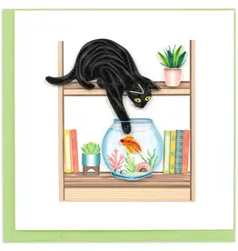 Quillin Cards Mischievous Cat Quill Card