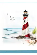 Quilling Cards Red & White Lighthouse  Quill Card