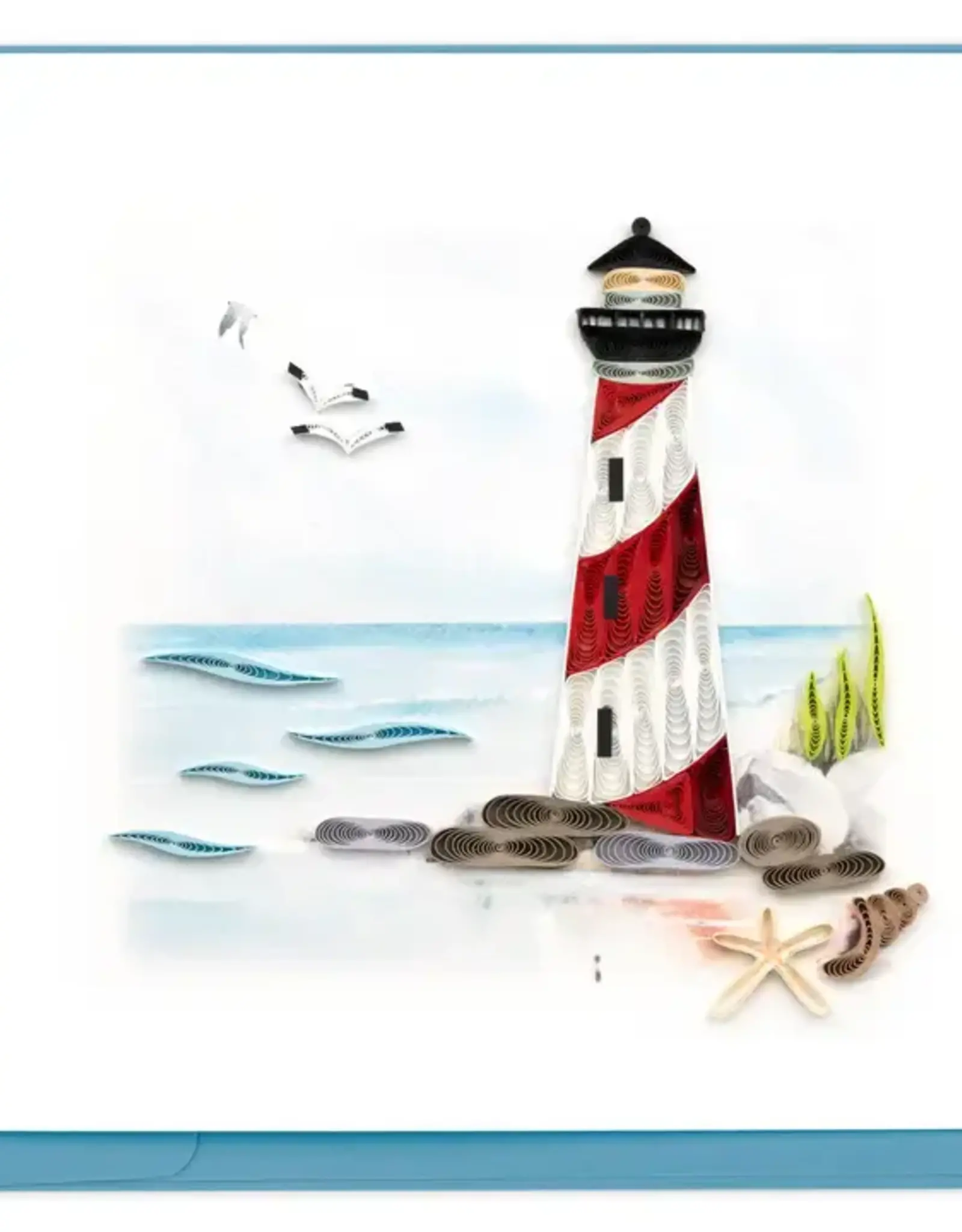 Quilling Cards Red & White Lighthouse  Quill Card