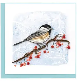 Quillin Cards Winter Chickadee Quill Card