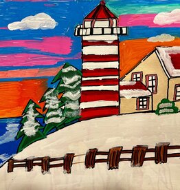 Create Winter Lighthouse Sunset