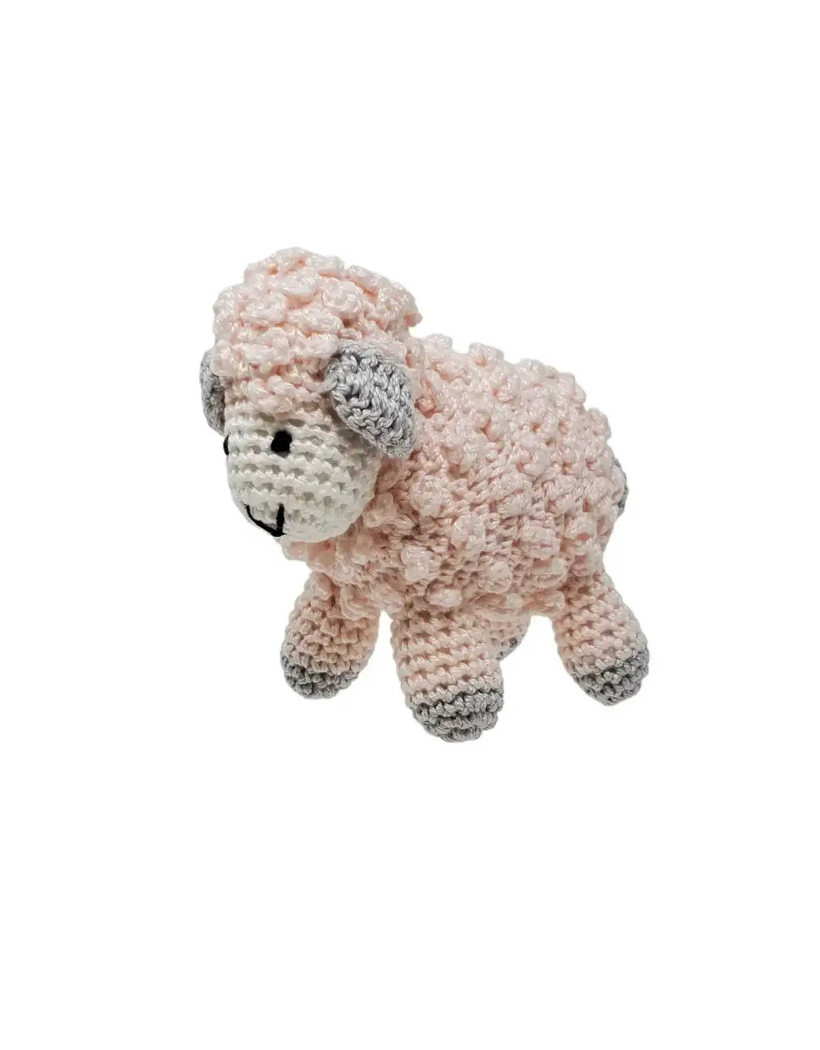 Melange Collection Little Crochet Baby Lamb- Pink