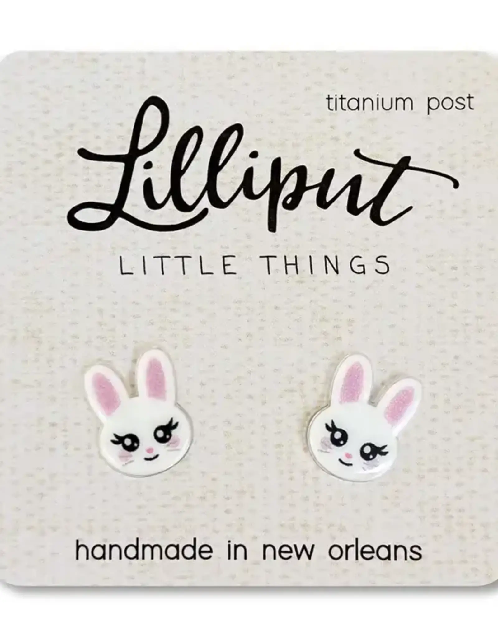 Lilliput White Bunny Earrings