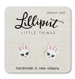 Lilliput White Bunny Earrings