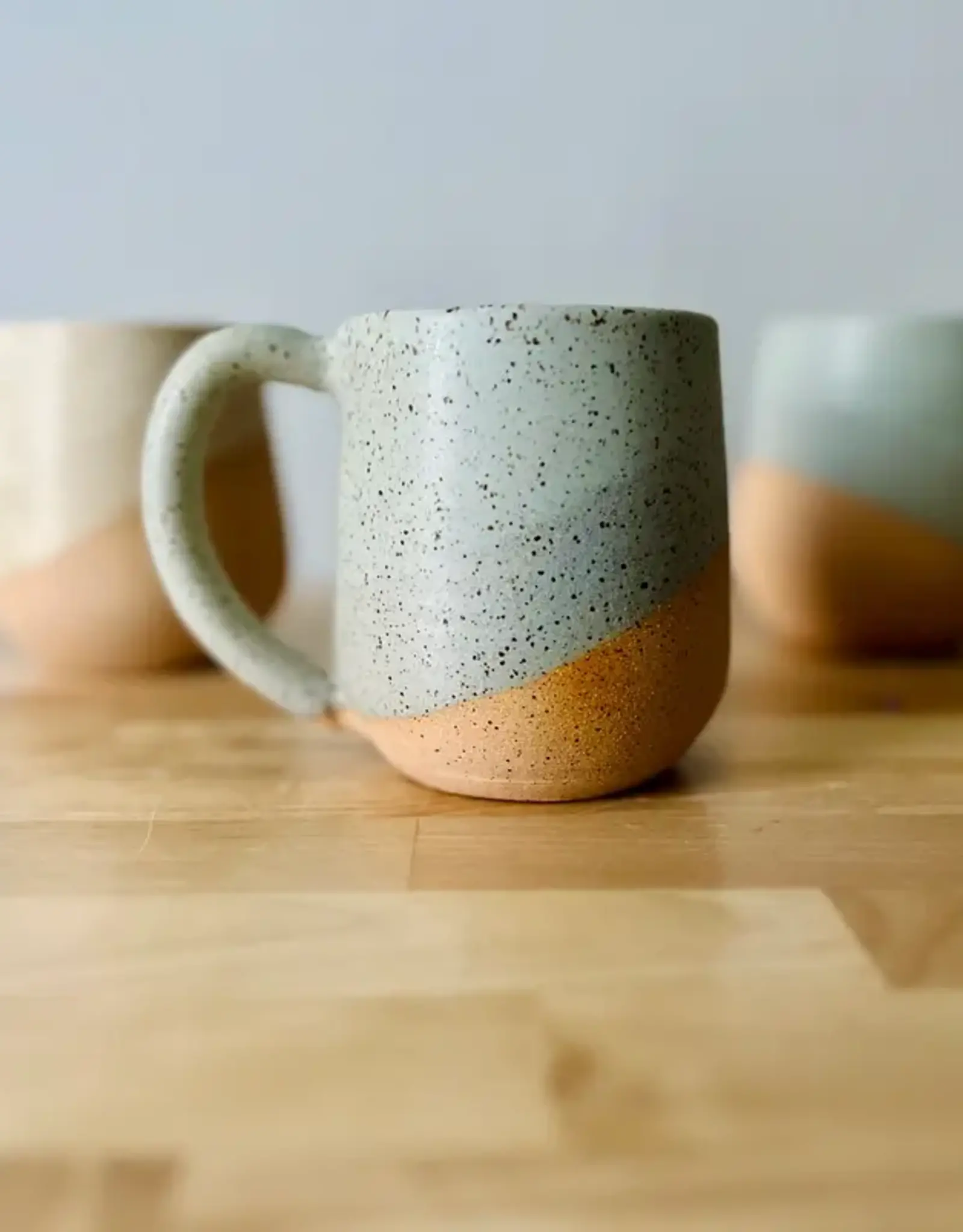 Hands On Ceramics Round  Bottom Mug- Speckled Mint