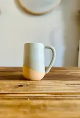 Hands On Ceramics Tall Round  Bottom Mug- Buff Mint