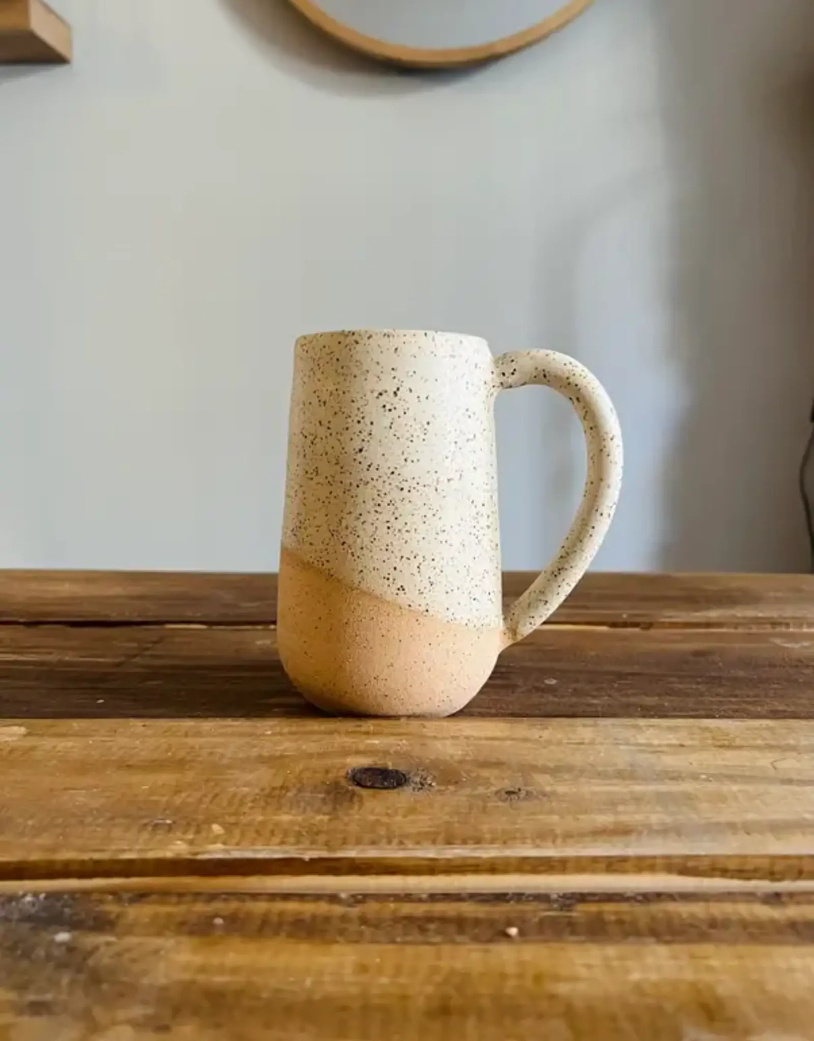 Hands On Ceramics Tall Round  Bottom Mug- Speckled Sand