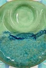 Clarkware Pottery Hummus & Pita Server- Ocean