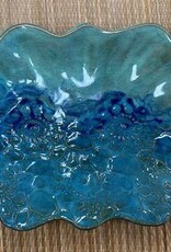 Clarkware Pottery Scalloped Oblong- Ocean