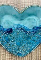 Clarkware Pottery Heart Tray- Ocean