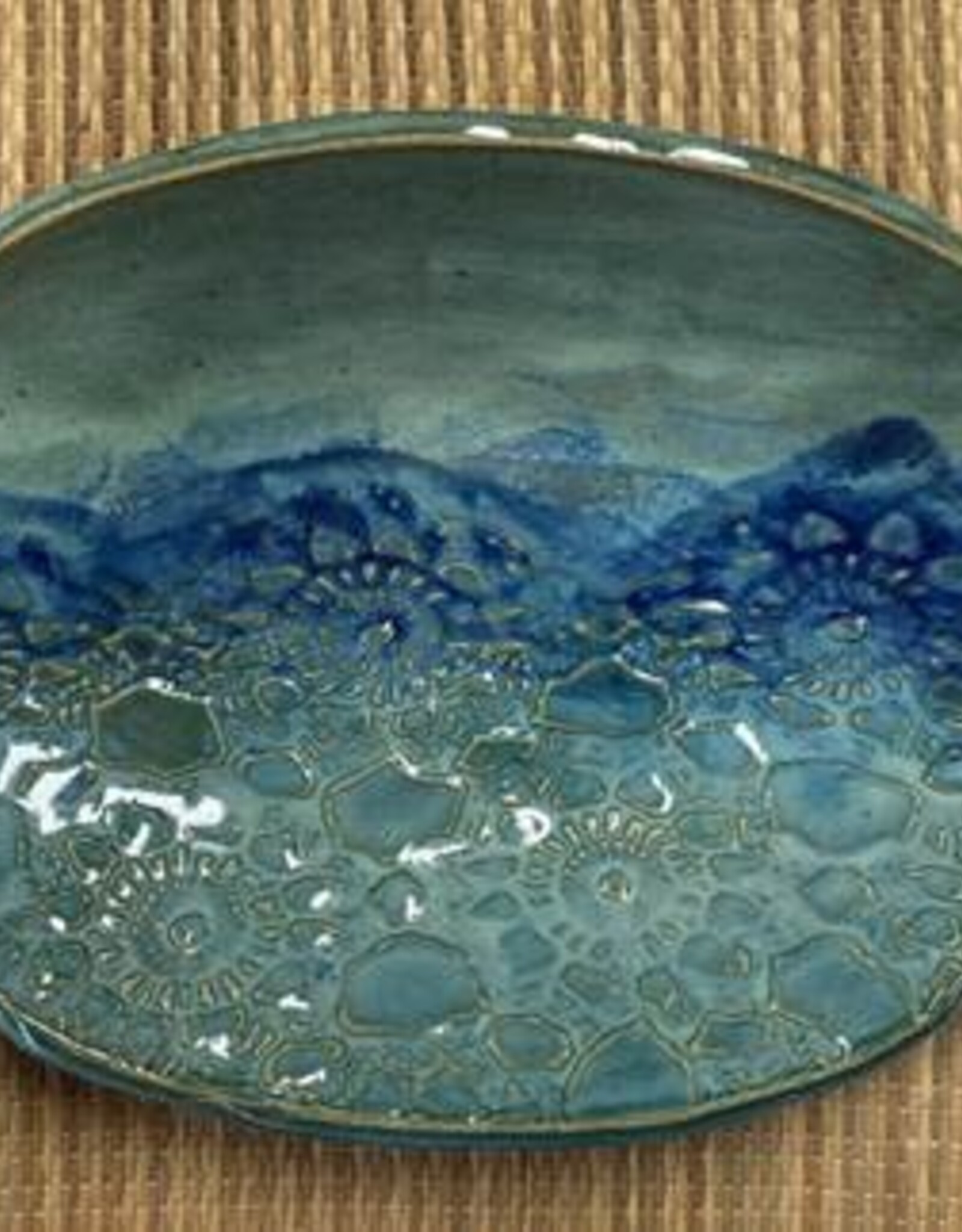 Clarkware Pottery Fruit/Rolls Bowl- Ocean