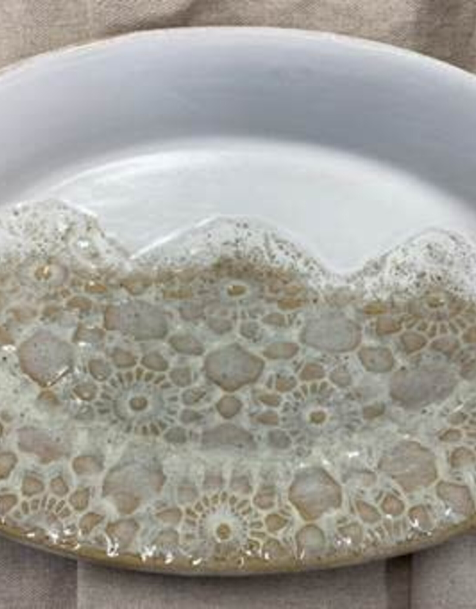 Clarkware Pottery Large Oval Serving Bowl- Neutrals