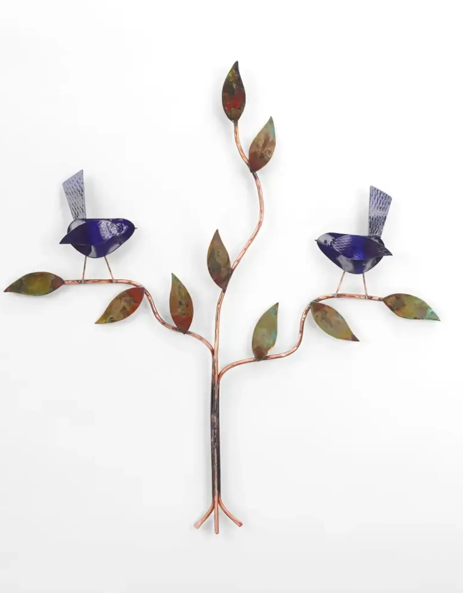 Haw Creek Forge Birds in Tree Wall Art - Blue