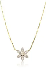 Alef Bet By Paula Daisy .03 CT Diamond 14k Necklace