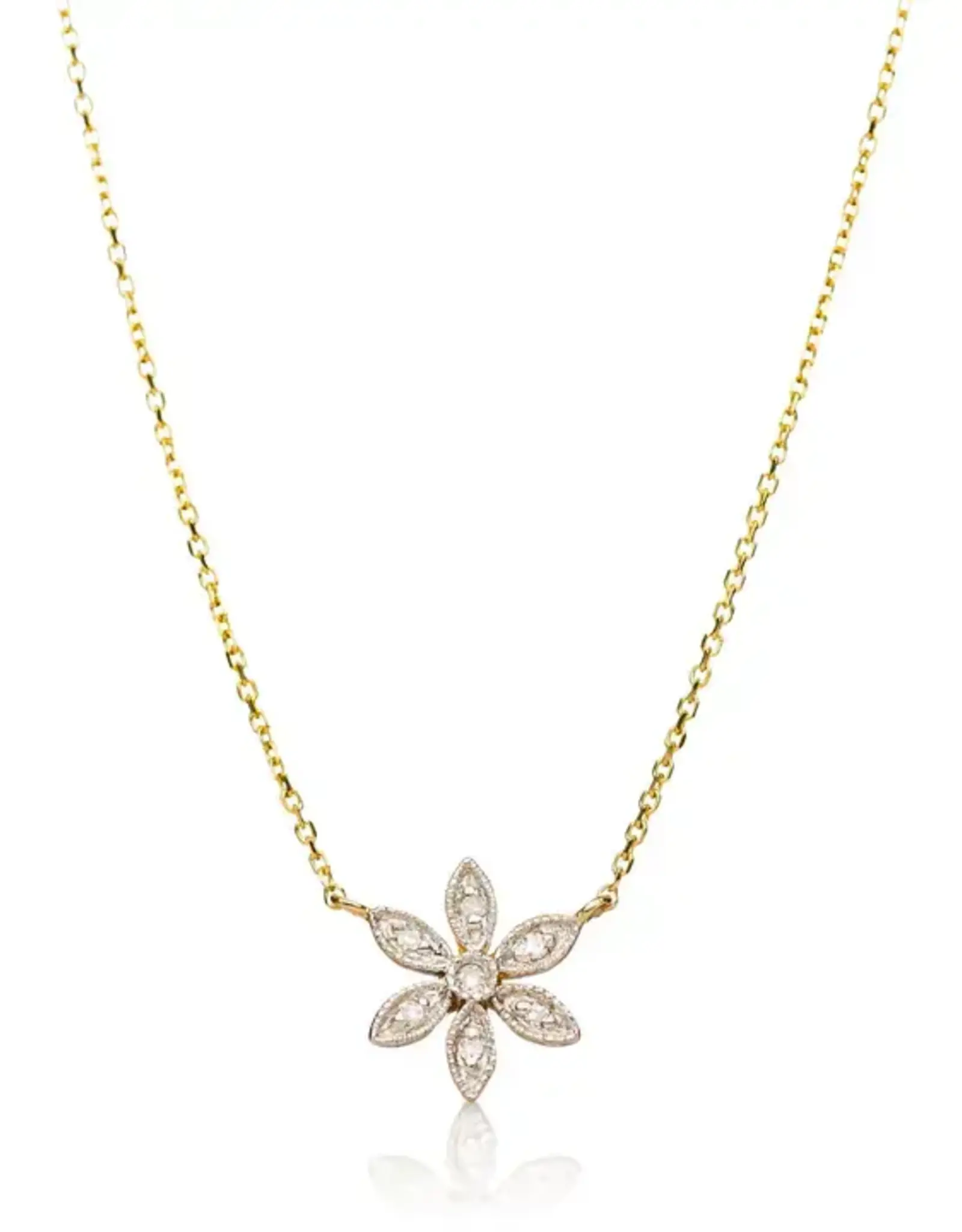 Alef Bet By Paula Daisy .03 CT Diamond 14k Necklace