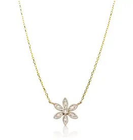 Alef Bet By Paula Daisy .03 CT Diamond 14k Necklace