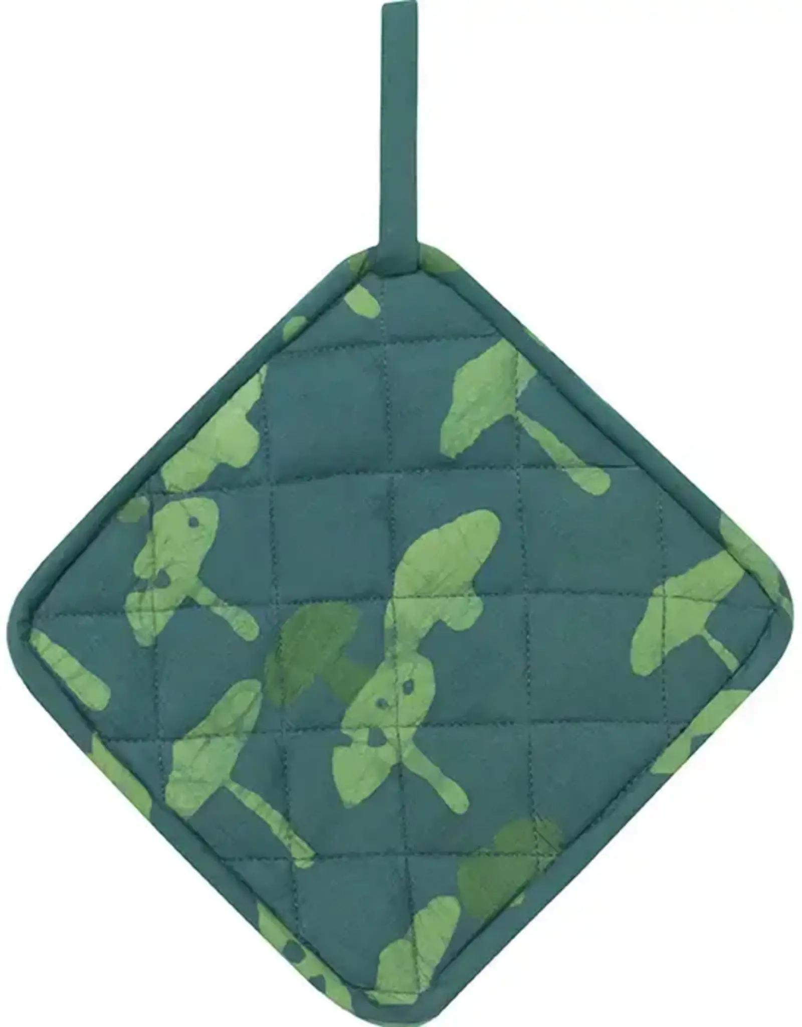 Global Mamas Pot Holder-Mushrooms Green