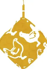 Global Mamas Pot Holder-Chickens Gold