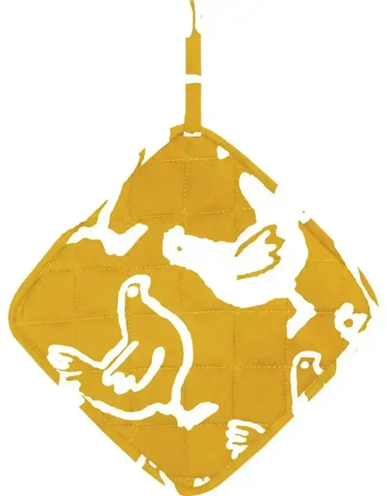 Global Mamas Pot Holder-Chickens Gold