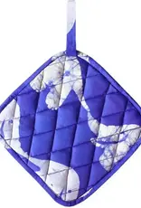 Global Mamas Pot Holder- Elephants Blue